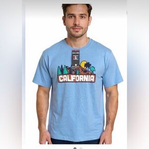State of Mind Blue and Red Short Sleeve Tee